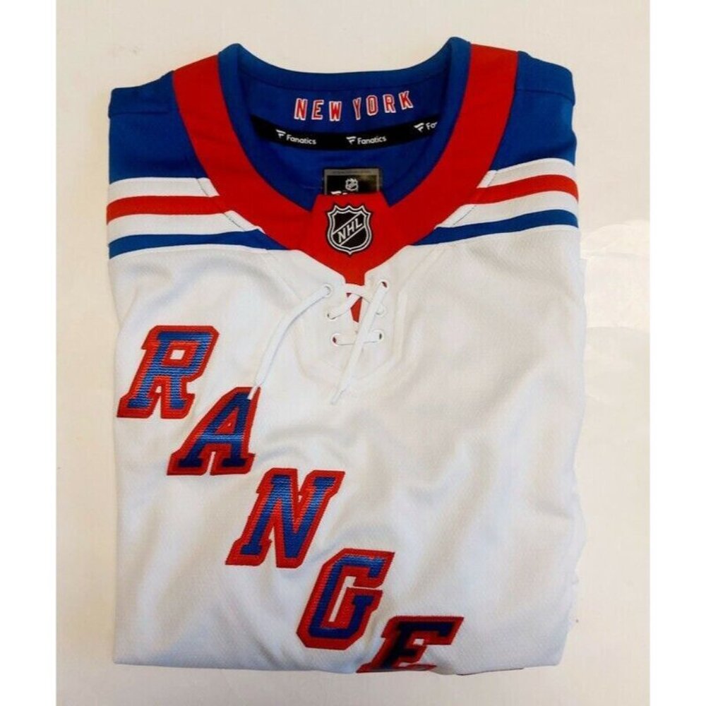 Fanatics NHL New York Rangers Breakaway Jersey Mens Size M White Red Blue - Picture 7 of 8